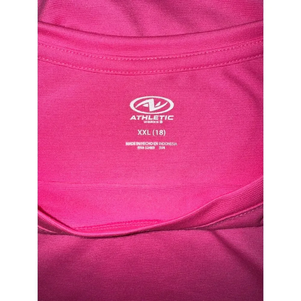 Athletic Works Girls Pink Passion Active Shirt, Size XXL (18) NWT